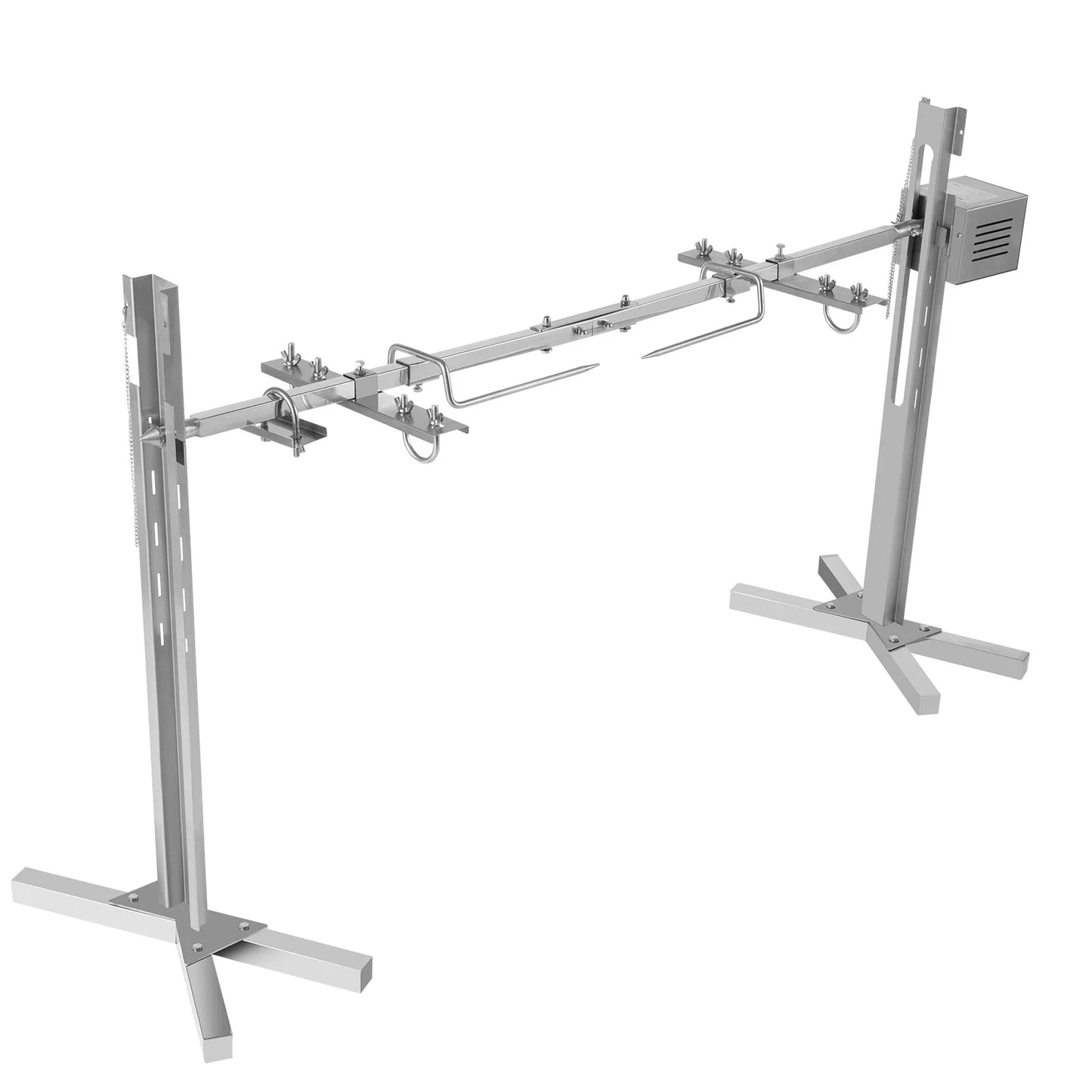 Automatic BBQ Rotisserie Kit Stainless Steel With Height Adjustable Stand