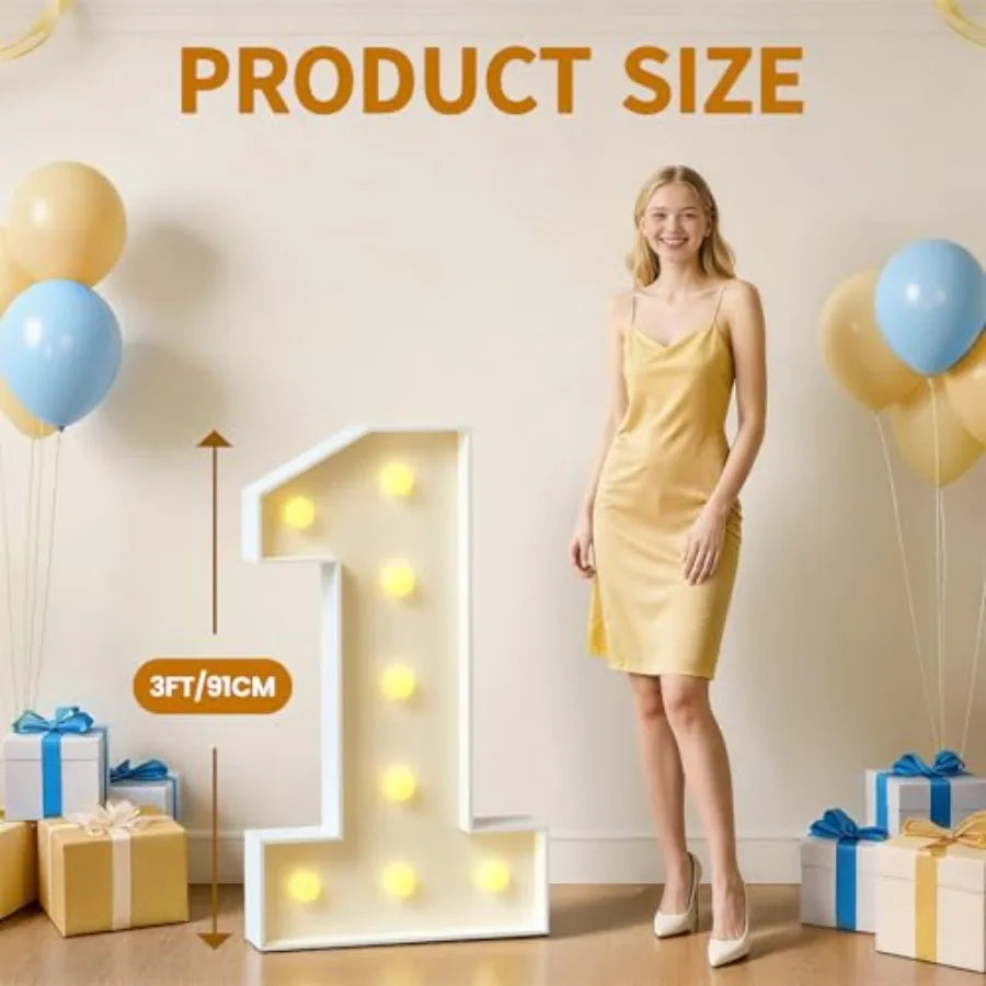 Marquee Light Up Number Sign Anniversary Party Decorations
