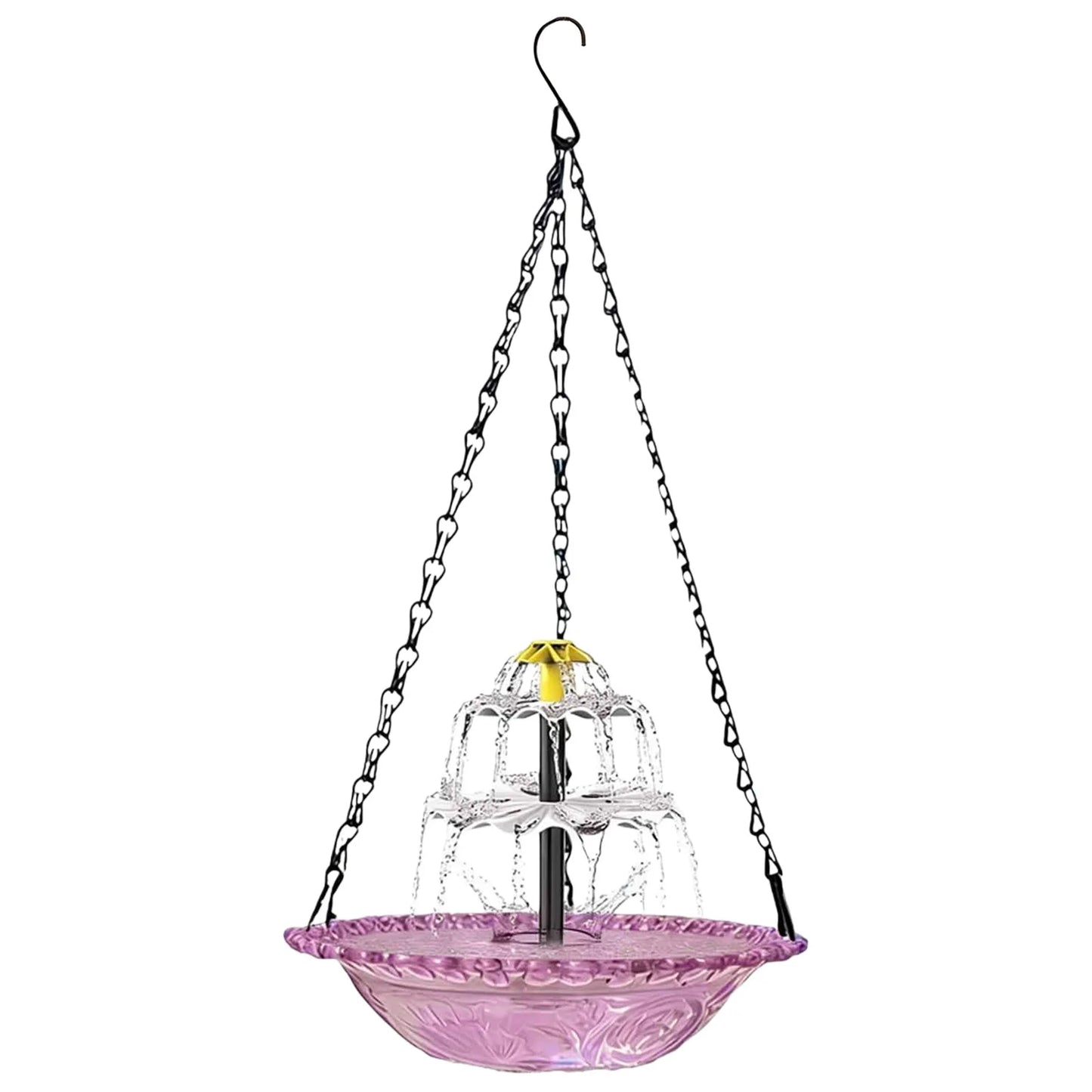Hanging Solar Bird Bath Fountain With Solar Pump For Garden
