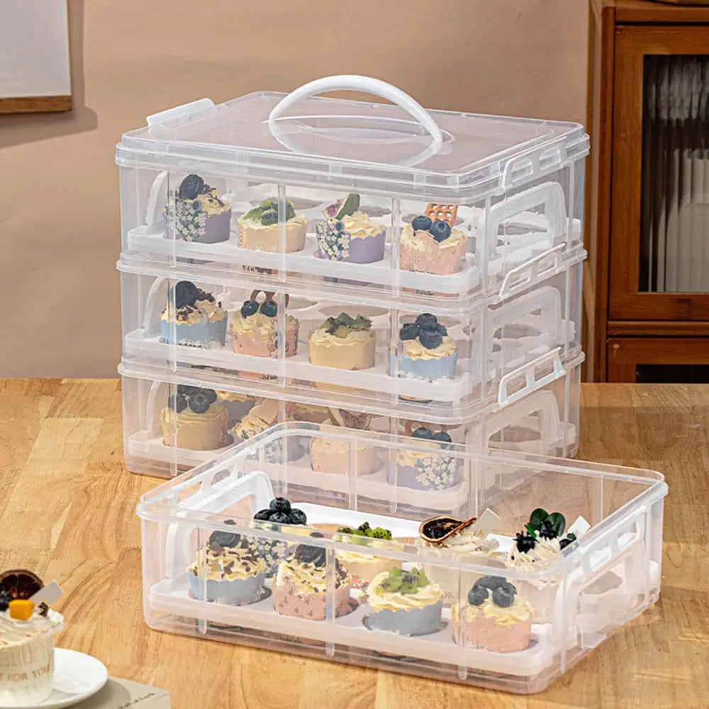 Bymaocar Four Tier Stacking Cupcake Carrier For Desserts