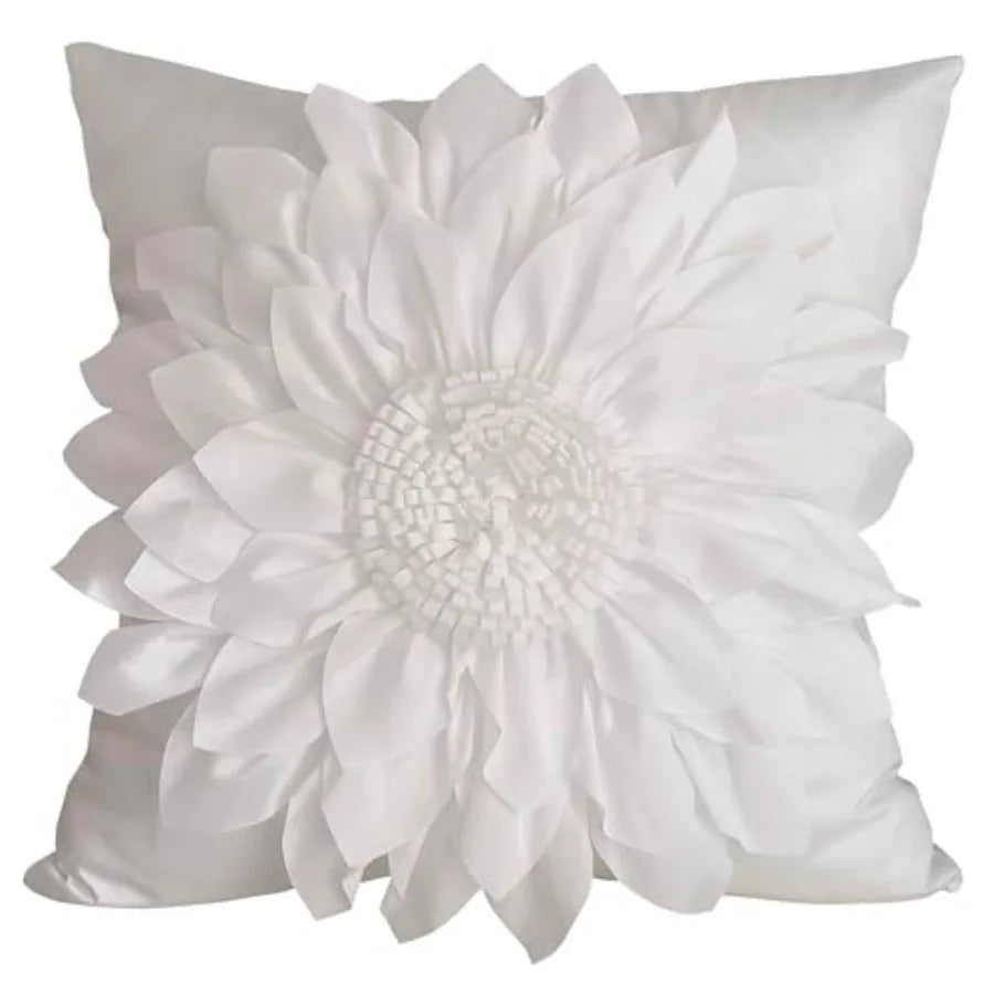 3D Sunflower Decorative Throw Pillow Covers for Bed Sofa Couch Car, Accent Floral Taffeta Cushion Cover, Handmade Pillow Cases