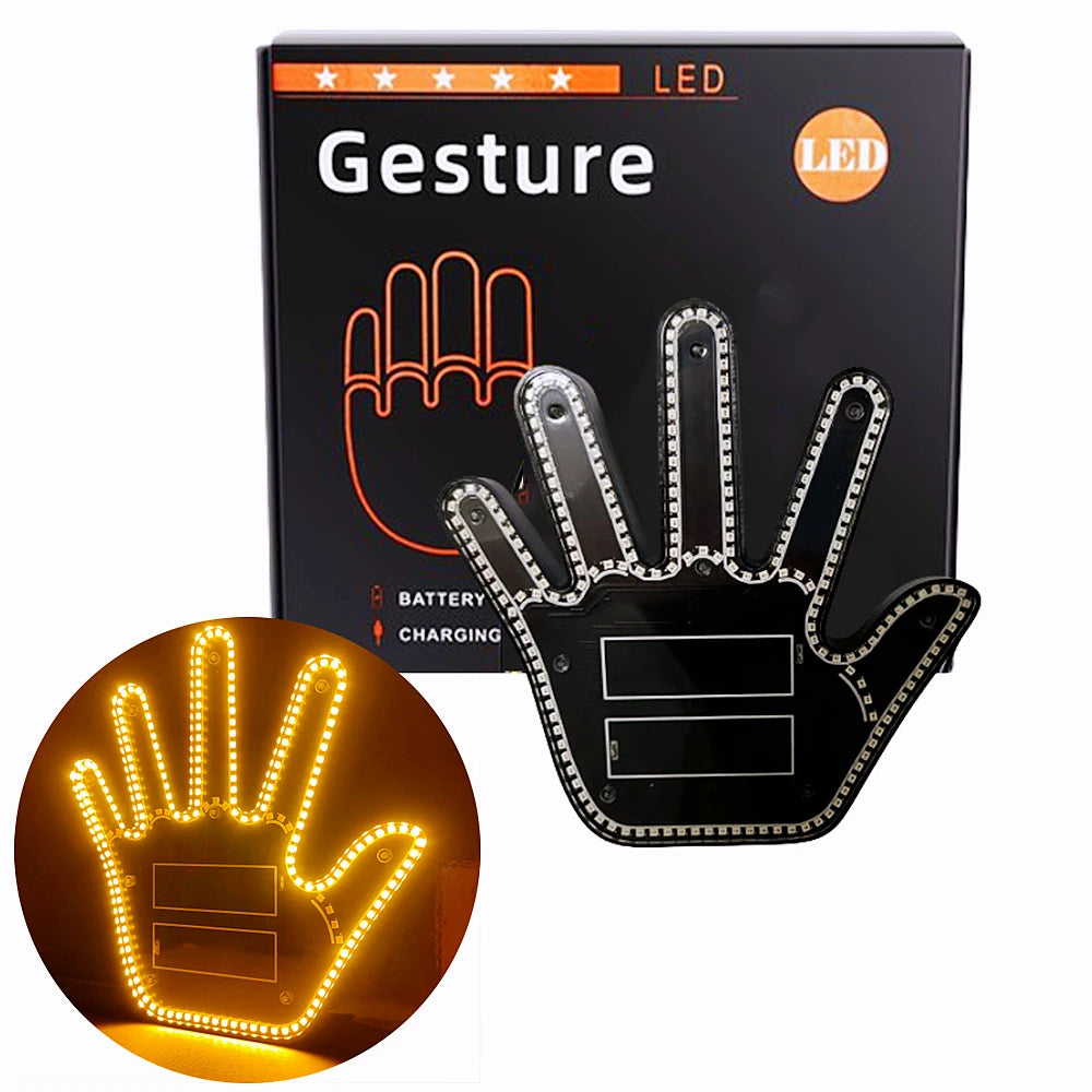 Gesture LED Wireless Adhesive Window Sign With Middle Finger