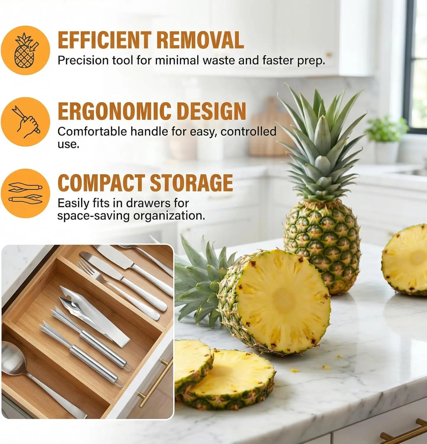 Pineapple Eye Remover Cutter Stainless Steel Kitchen Tool