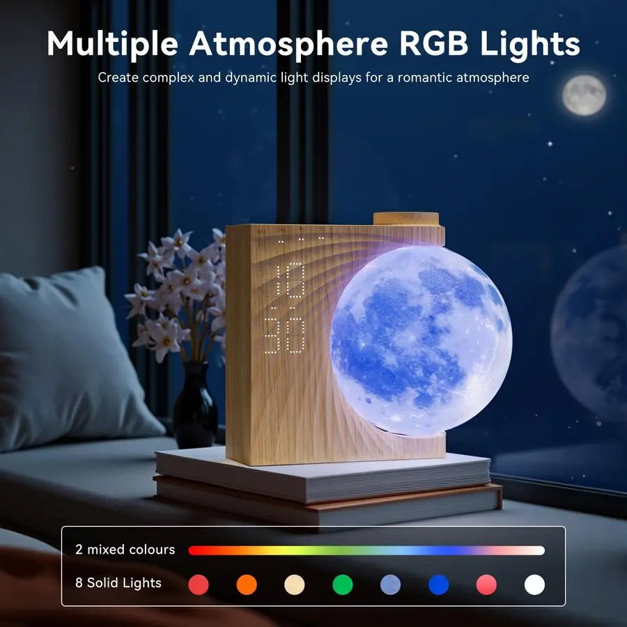 Alarm Clock With Moon Light Night Lamp And Sleep Timer