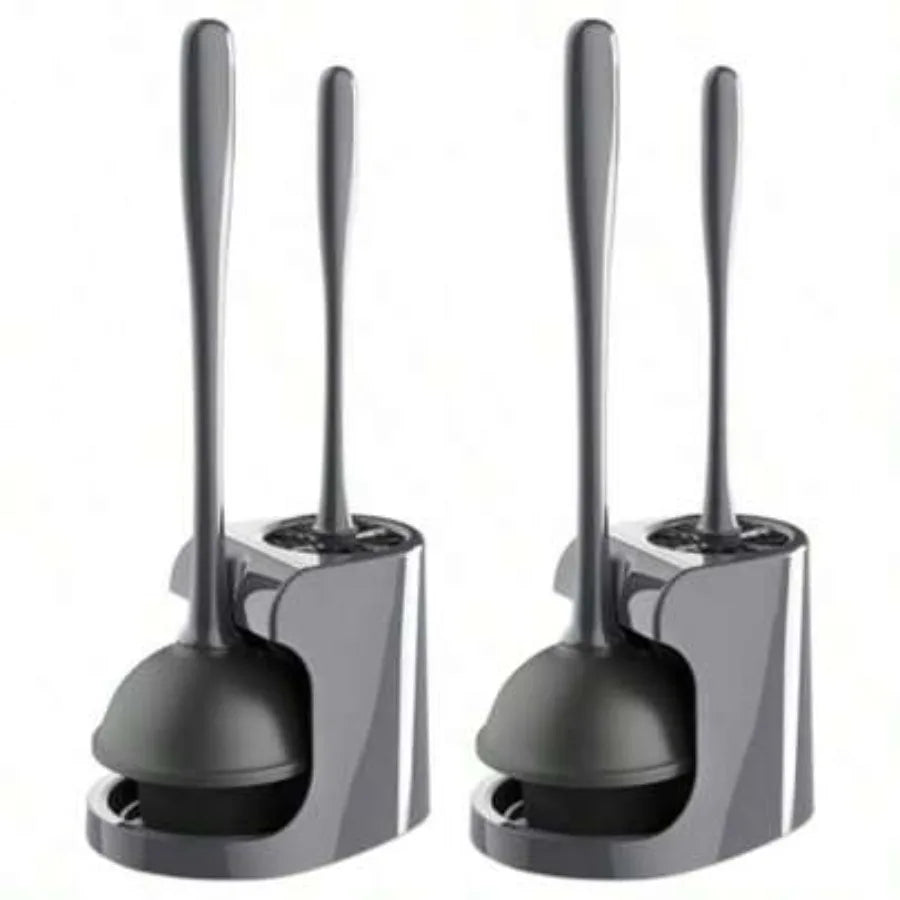 Toilet Plunger And Bowl Brush Combo Two Pack For Bathroom Cleaning