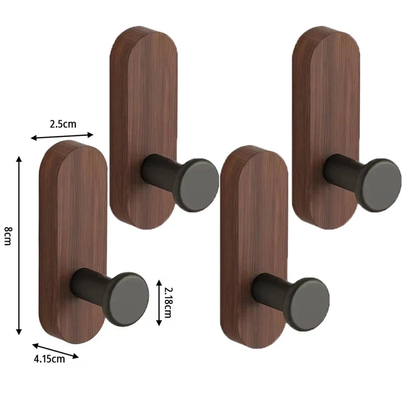 Self Adhesive Wood Wall Hooks For Coat Towel Robe Entryway