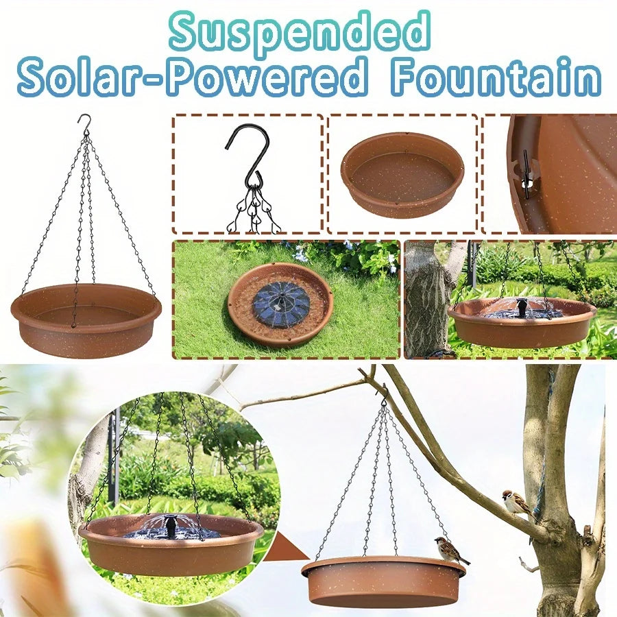 Solar Powered Water Pump Fountain With Multi Pattern Nozzles IPX8