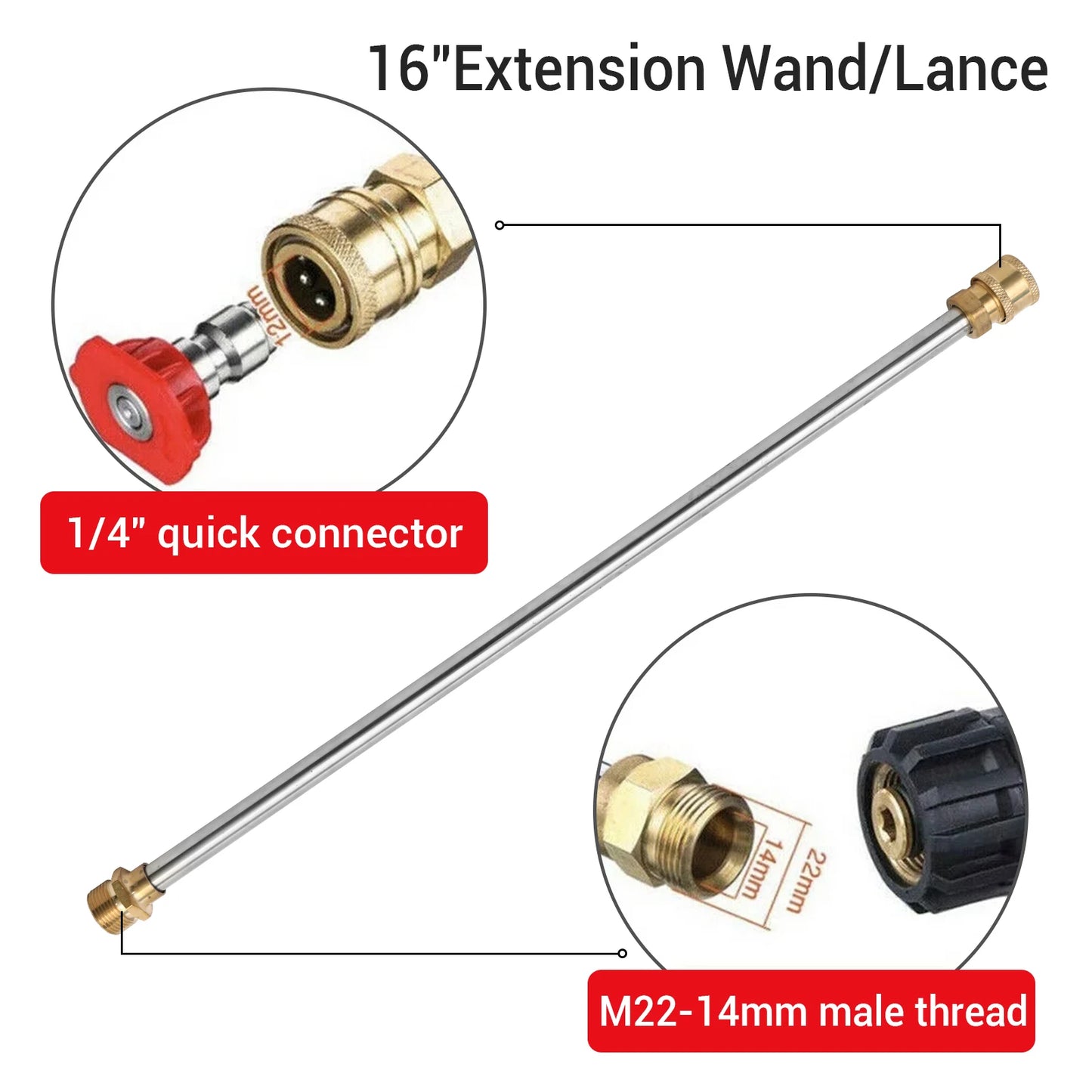High Pressure Washer Gun With Quick Connect Spray Lance