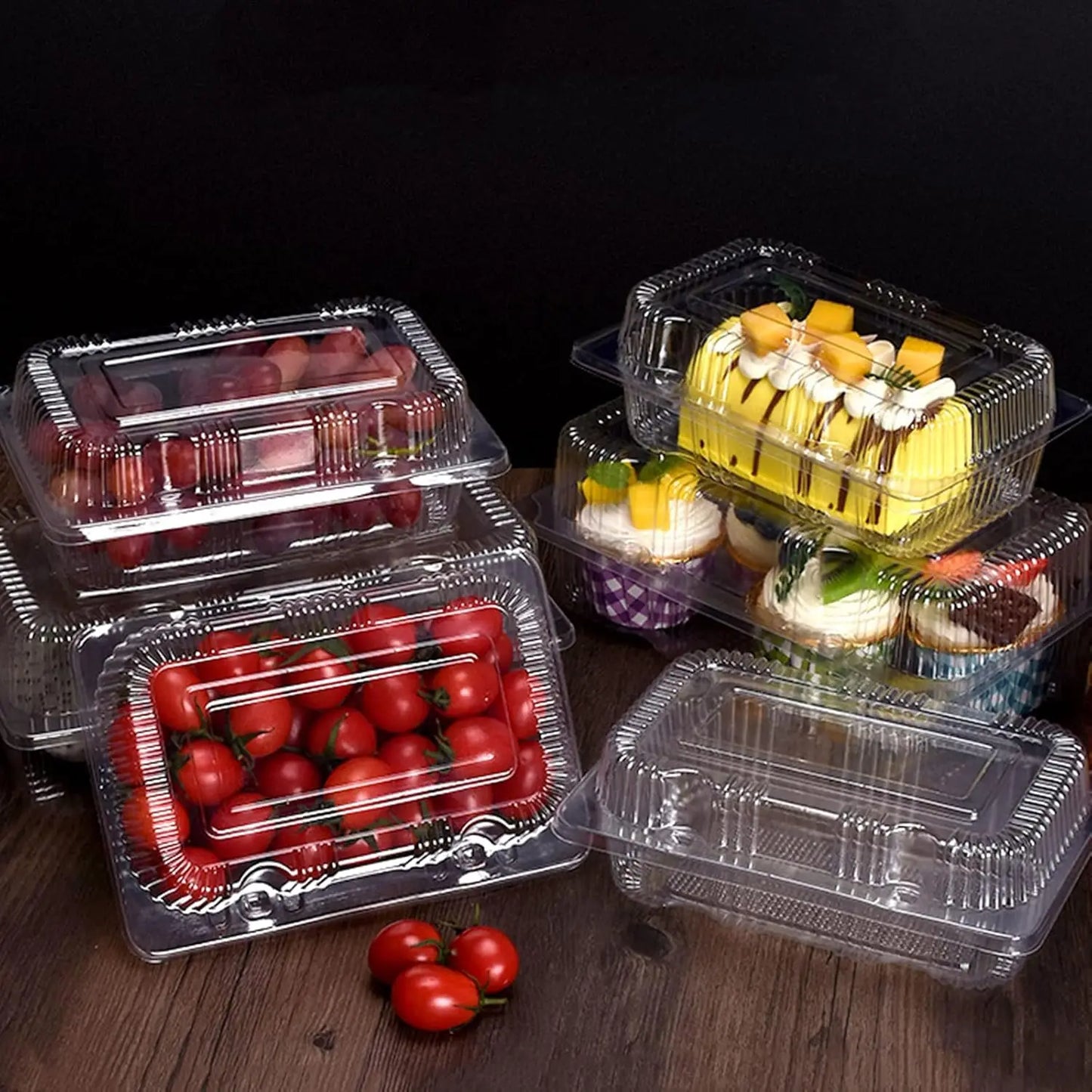 High Quality Plastic Clamshell Hinged Takeout Food Containers