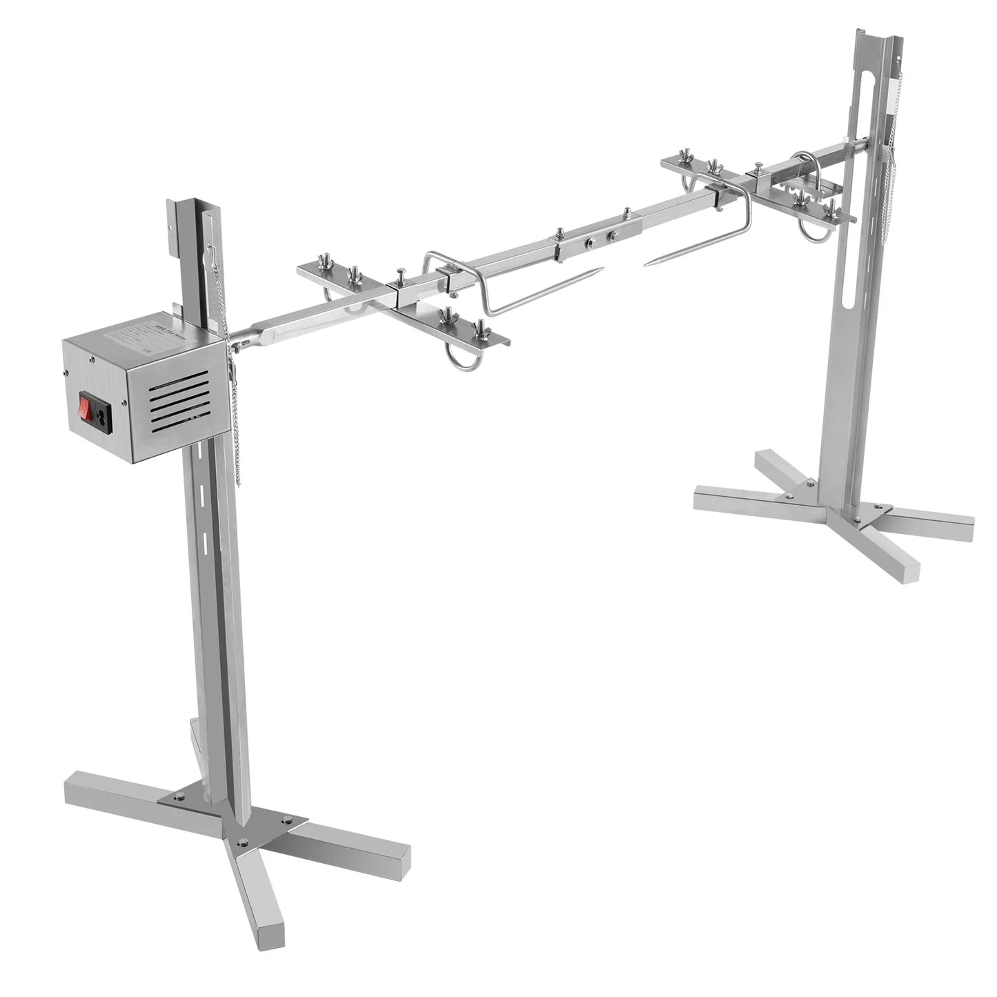 Automatic BBQ Rotisserie Kit Stainless Steel With Height Adjustable Stand