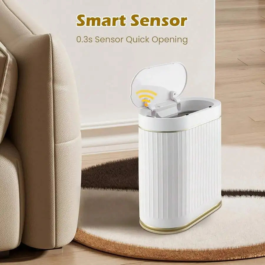 Smart Motion Sensor Trash Can With Lid Plastic Bin