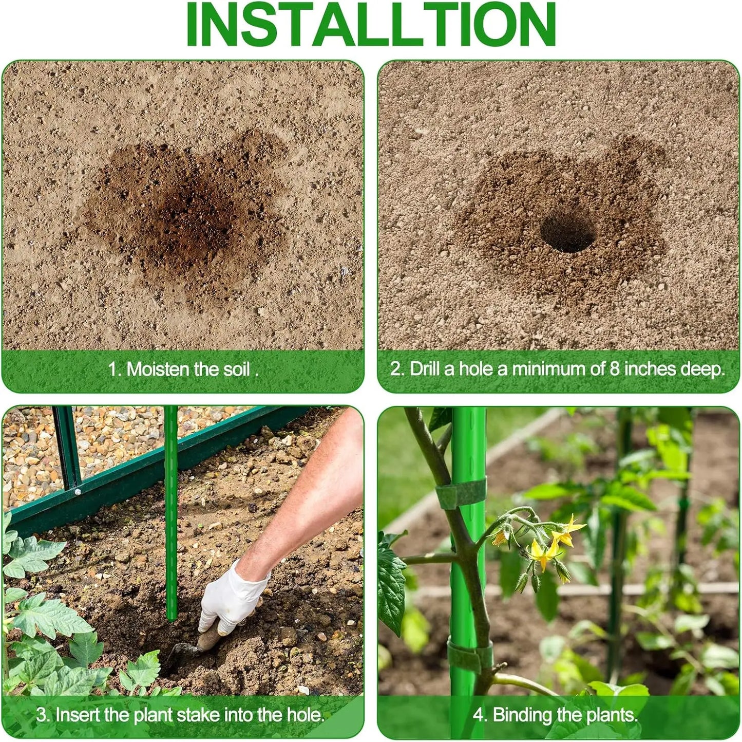 Sturdy Garden Stakes For Tomato Plant Support Pack 25
