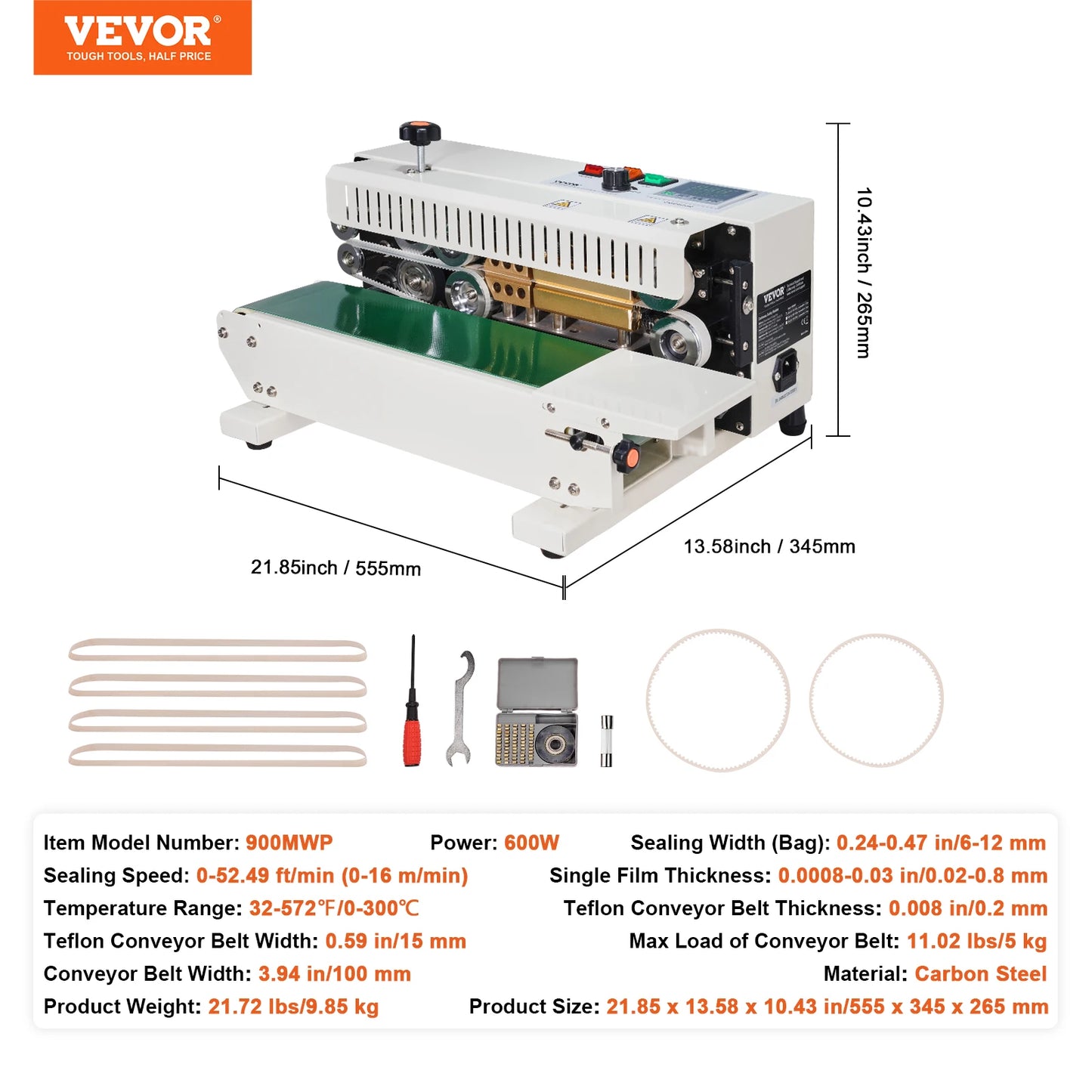 SucceBuy Horizontal Bag Sealing Machine for 0.02 to 0.8 mm Bags