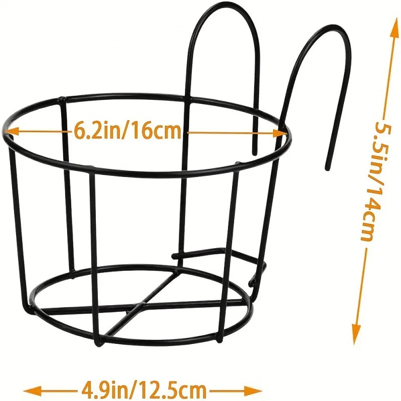 Round Metal Hanging Planters Set for Balcony Garden Indoor Decor