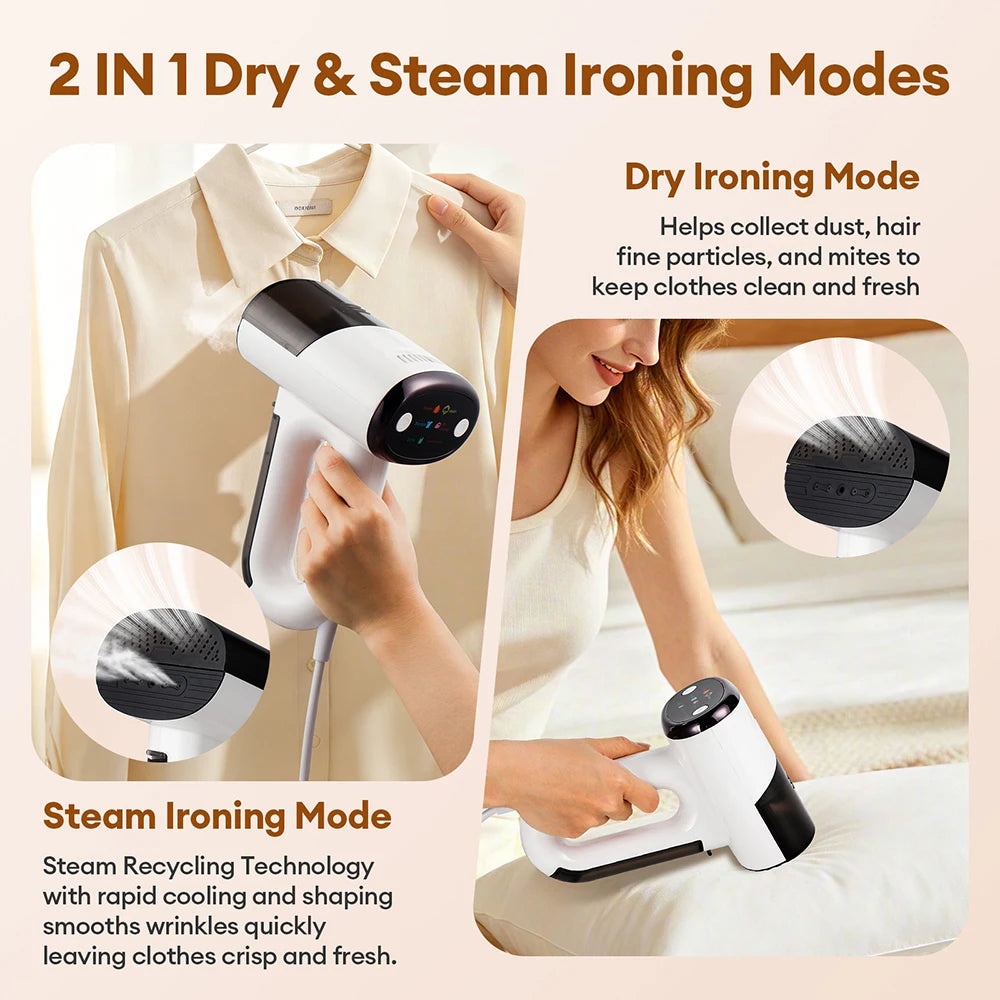 Obecilc Handheld Vacuum Steam Iron Fast Heating Clothes Steamer