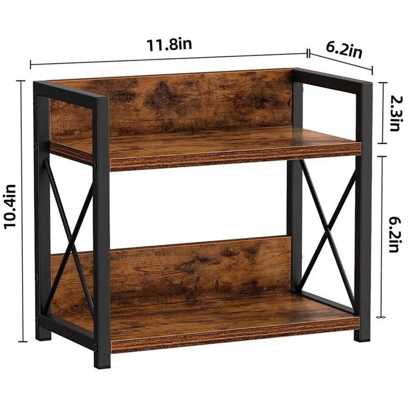 Two Tier Stainless Steel Spice Rack For Kitchen Countertop Organization
