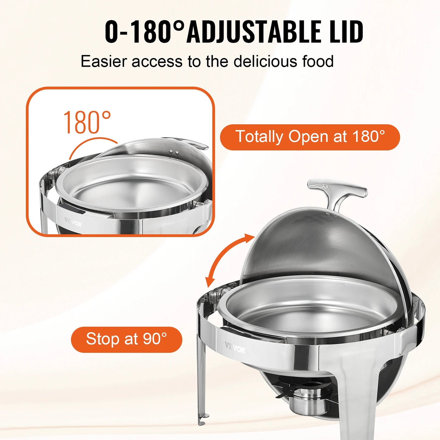 SucceBuy Roll Top Chafing Dish Buffet Set 2 Pack Stainless Steel Chafer