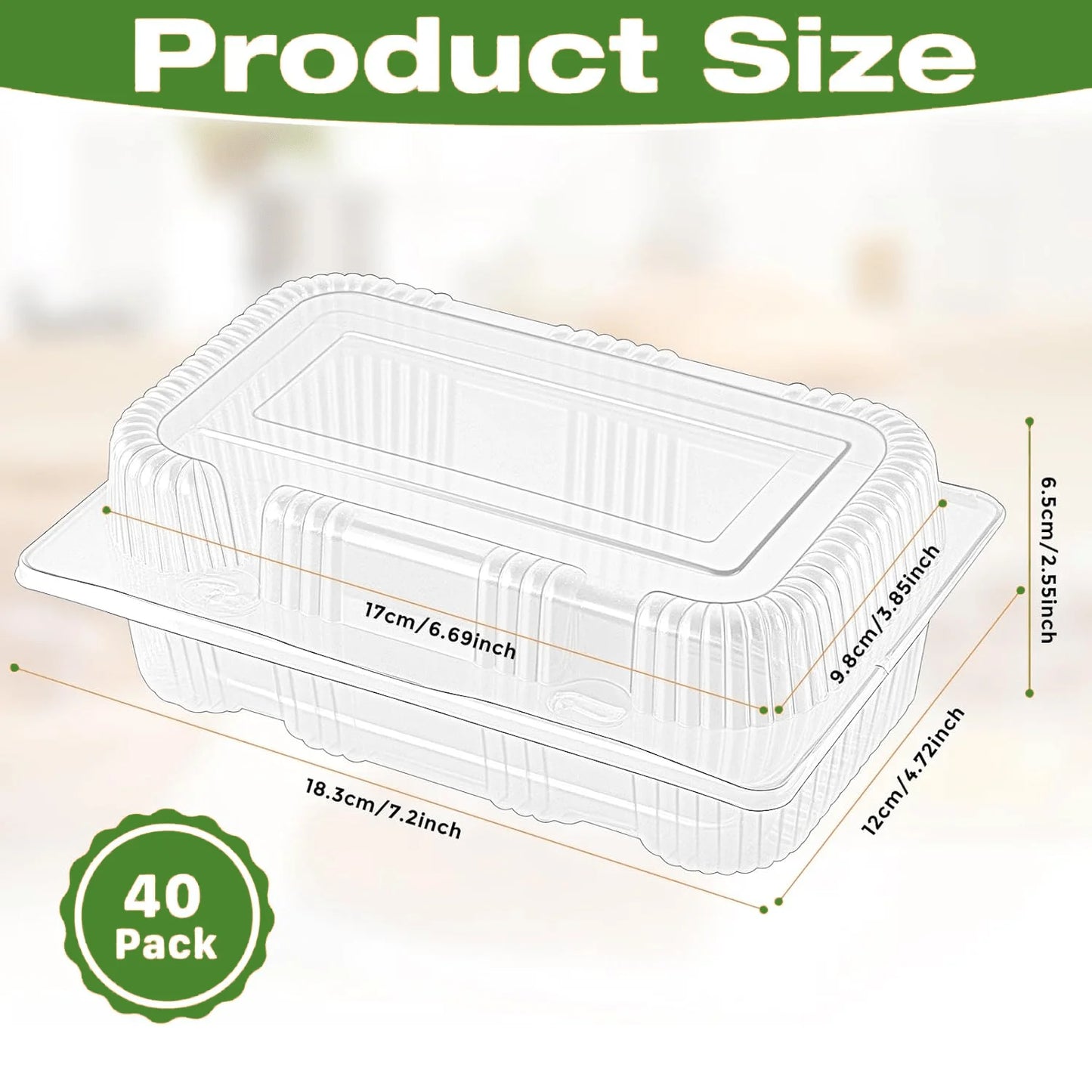 High Quality Plastic Clamshell Hinged Takeout Food Containers