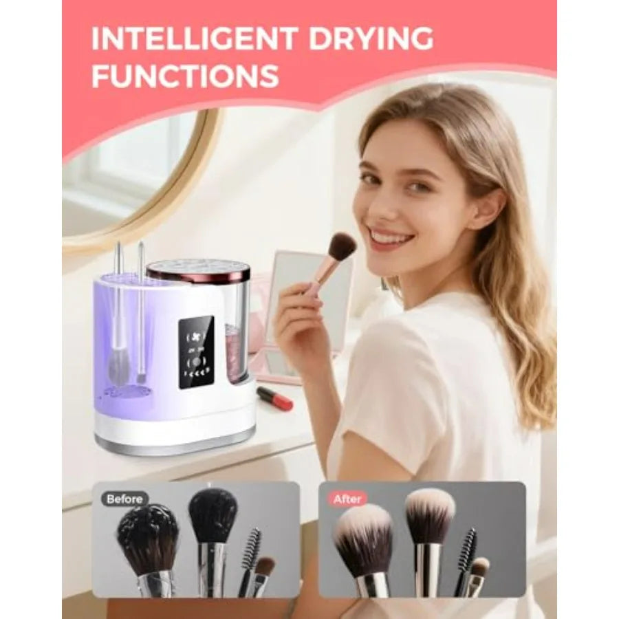 Electric Portable Makeup Brush Cleaner With Automatic Cleaning And Drying