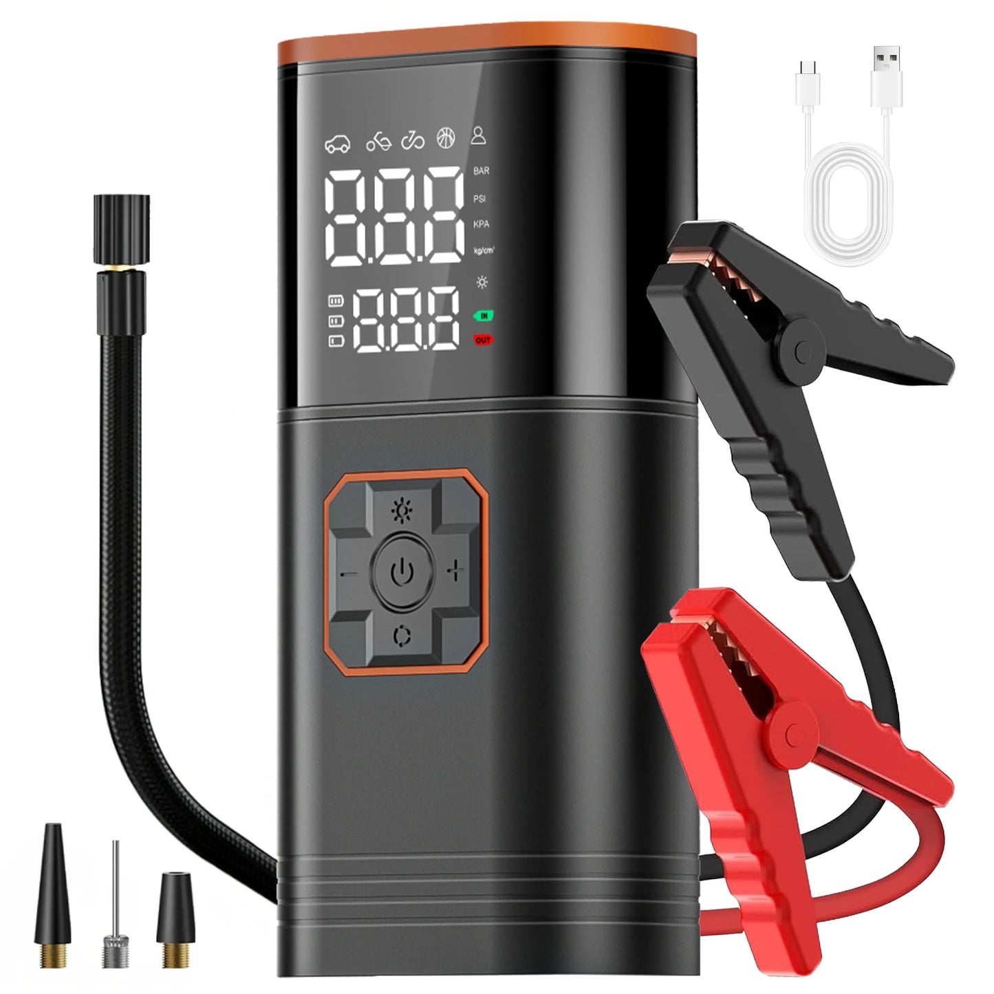 Belibuy Portable Air Compressor 150 PSI Dual Cylinder Tyre Inflator