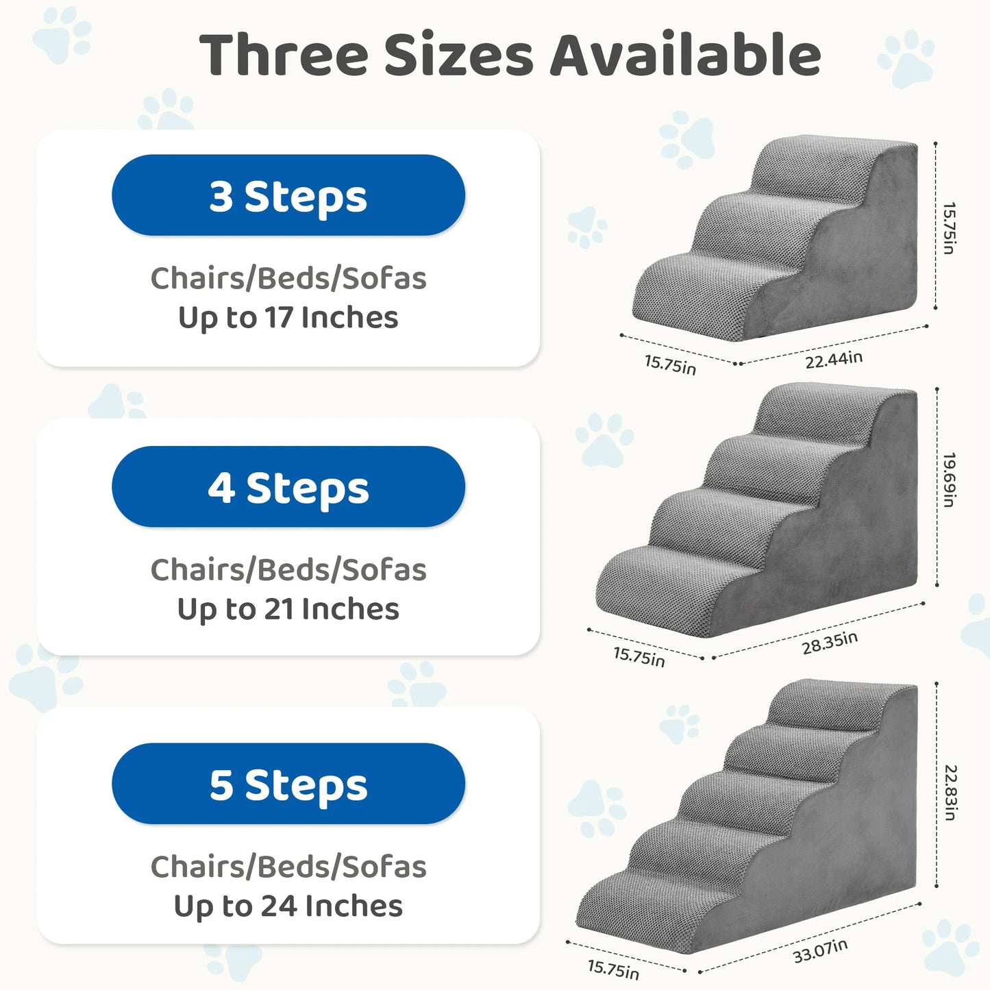 Jhk Premium Curved High Density Foam Pet Dog Stair Ramp