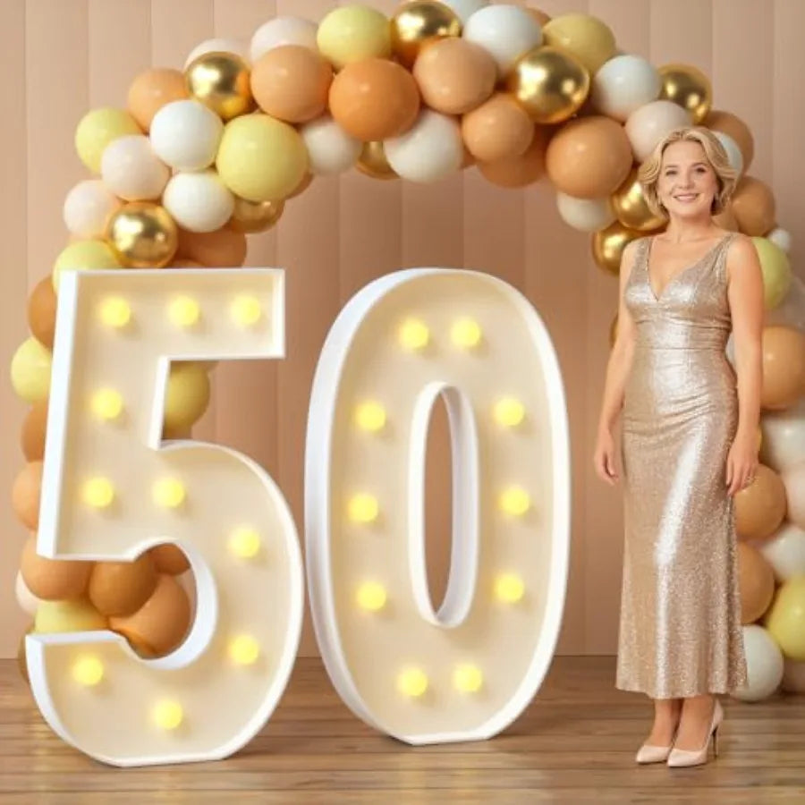 Marquee Light Up Number Sign Anniversary Party Decorations