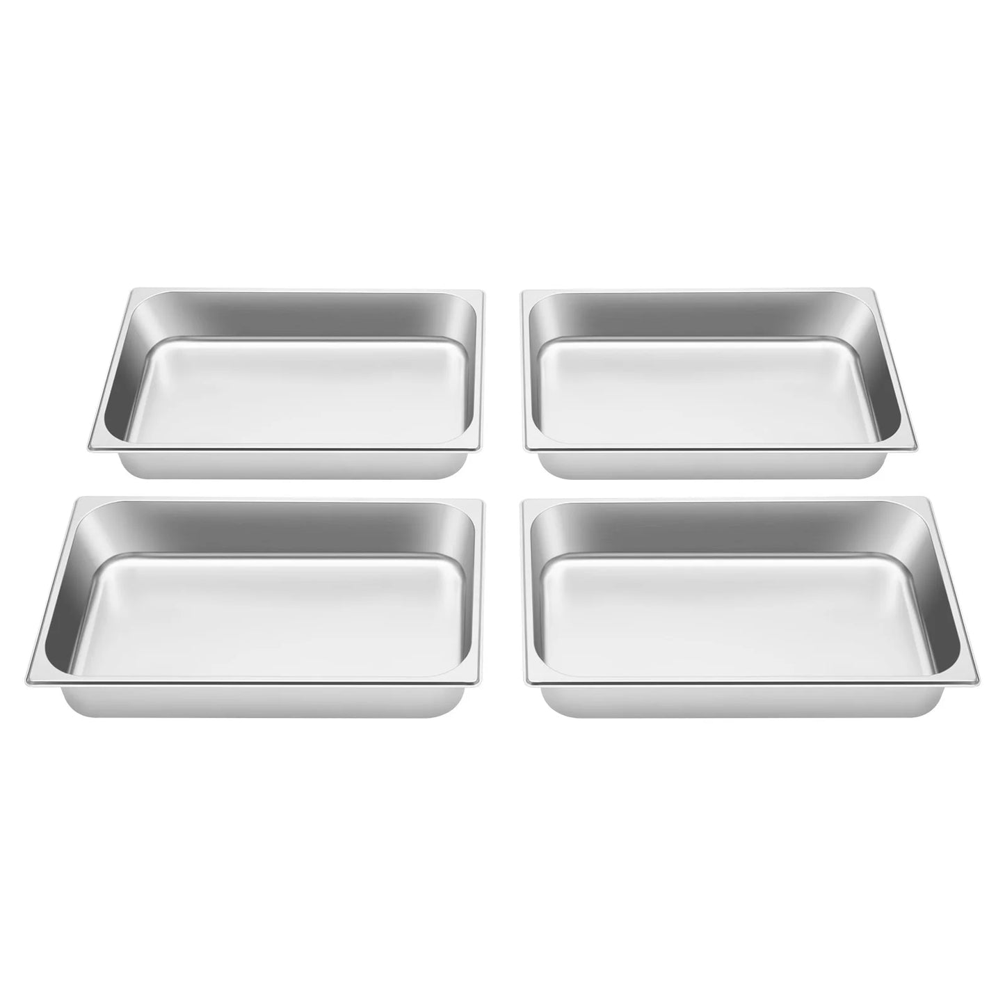 Stainless Steel Table Pans With Lids 4 Pack For Buffet Chafing Dishes