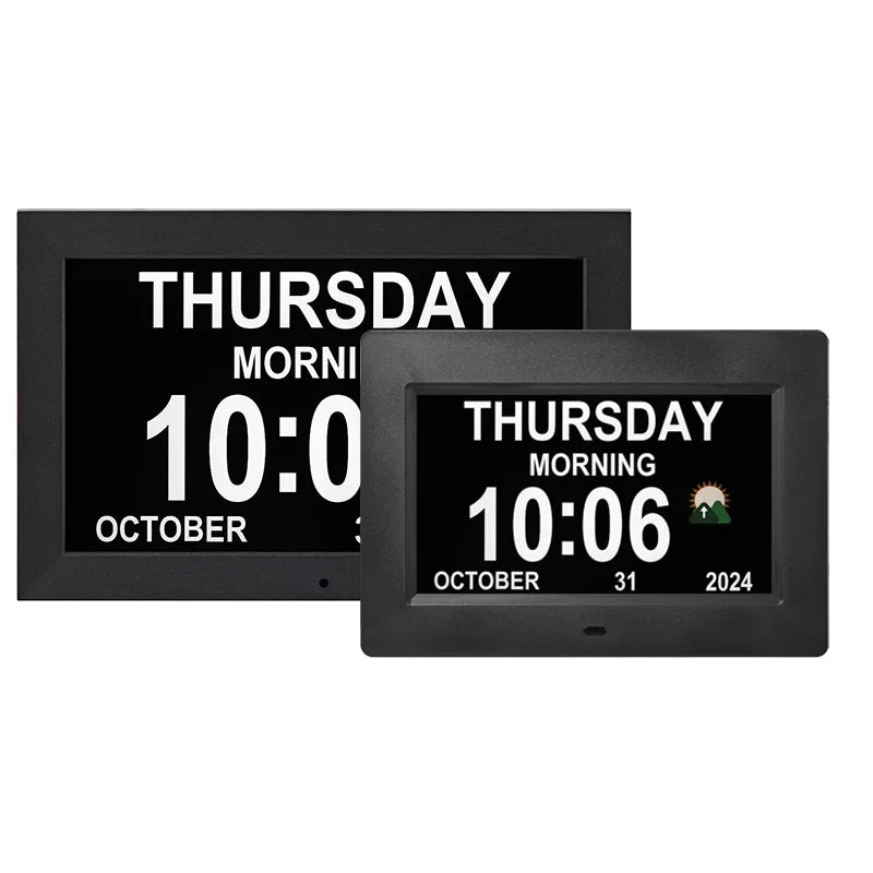 Memwake Dementia Digital Alarm Clock With Auto Dimming LCD Calendar
