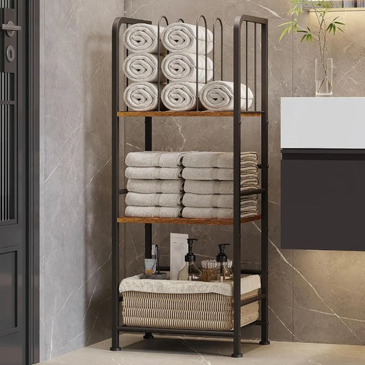 XIUWO Free Standing 3-Tier M-Shaped Towel Rack With Detachable Dividers