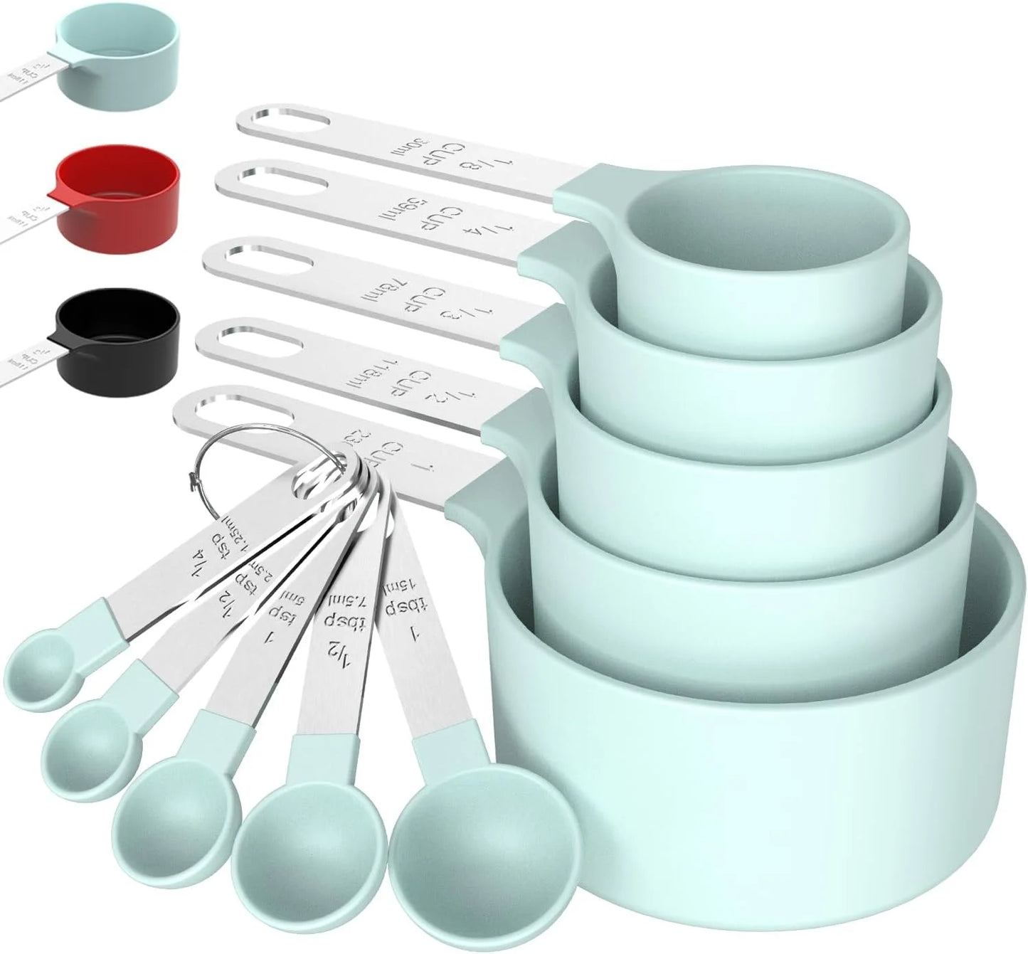 8 Piece Nesting Stackable Measuring Cups and Spoons Set