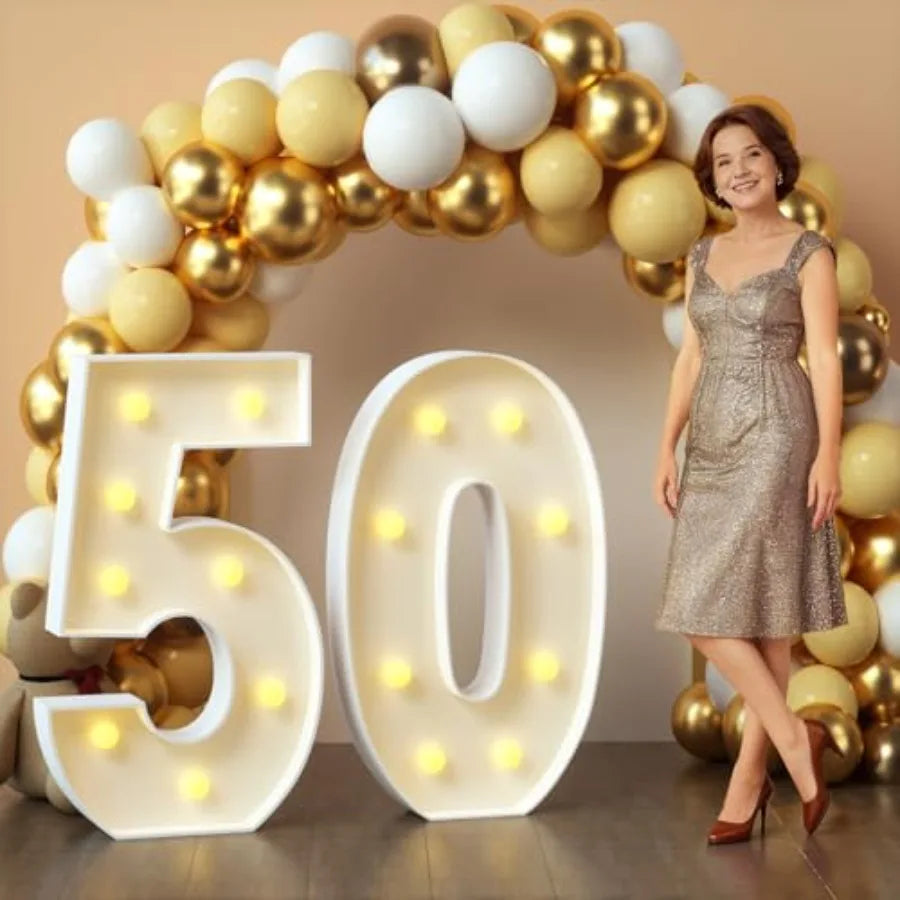 Marquee Light Up Number Sign Anniversary Party Decorations