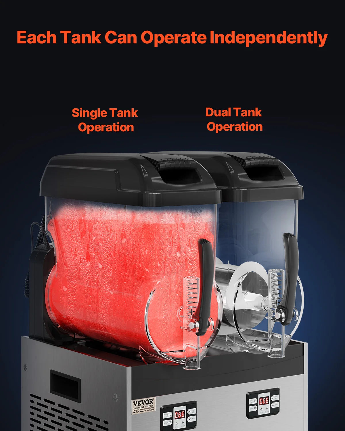 VEVOR Dual Tanks Slushy Machine For Margaritas And Frozen Drinks