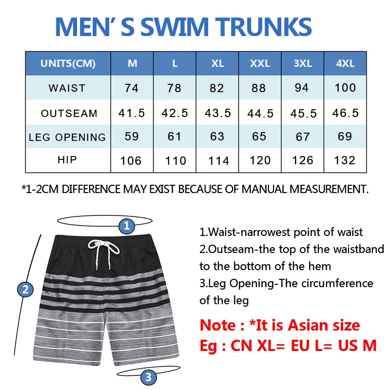 Quick Dry Summer Mens Swim Board Shorts For Beach Trunks