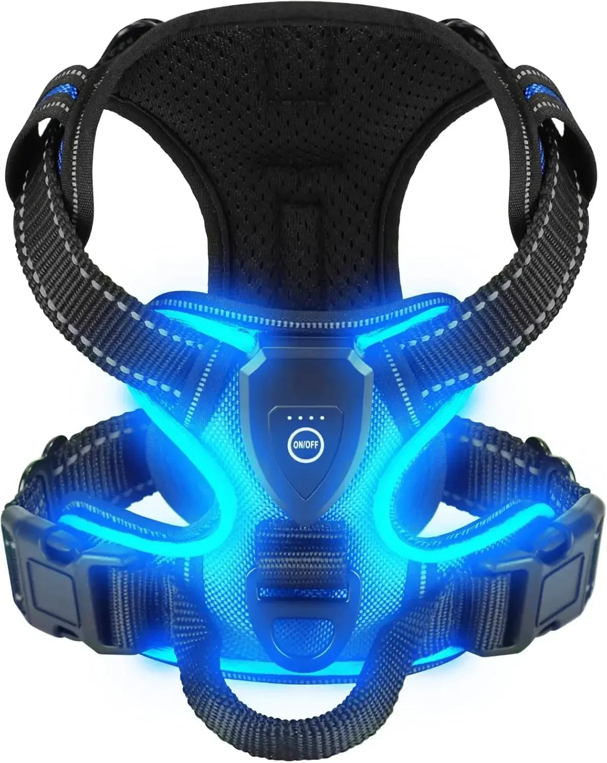 Led Luminous Dog Harness Rechargeable No Pull Adjustable Vest For Dogs
