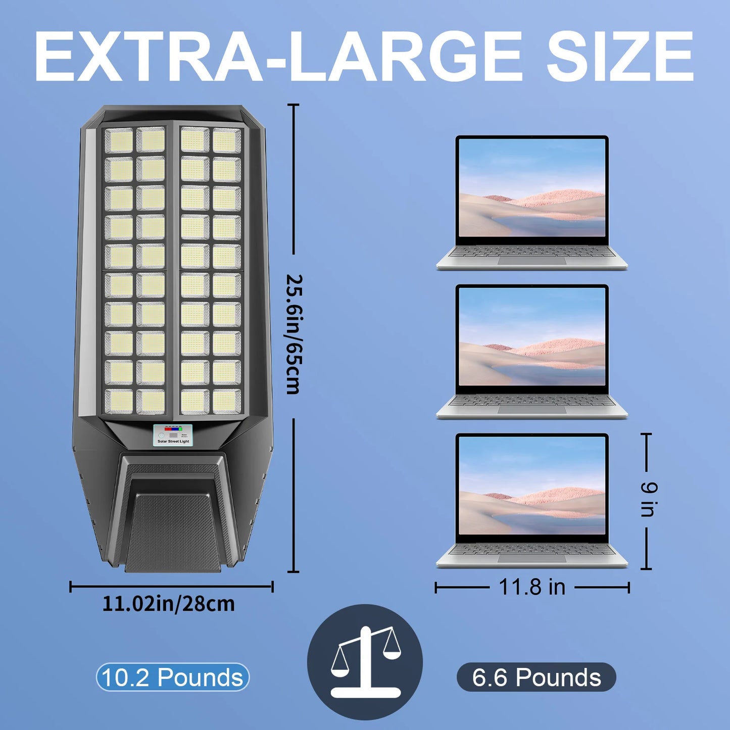 8000W Outdoor Solar Street Light With Motion Sensor IP65 Waterproof LED