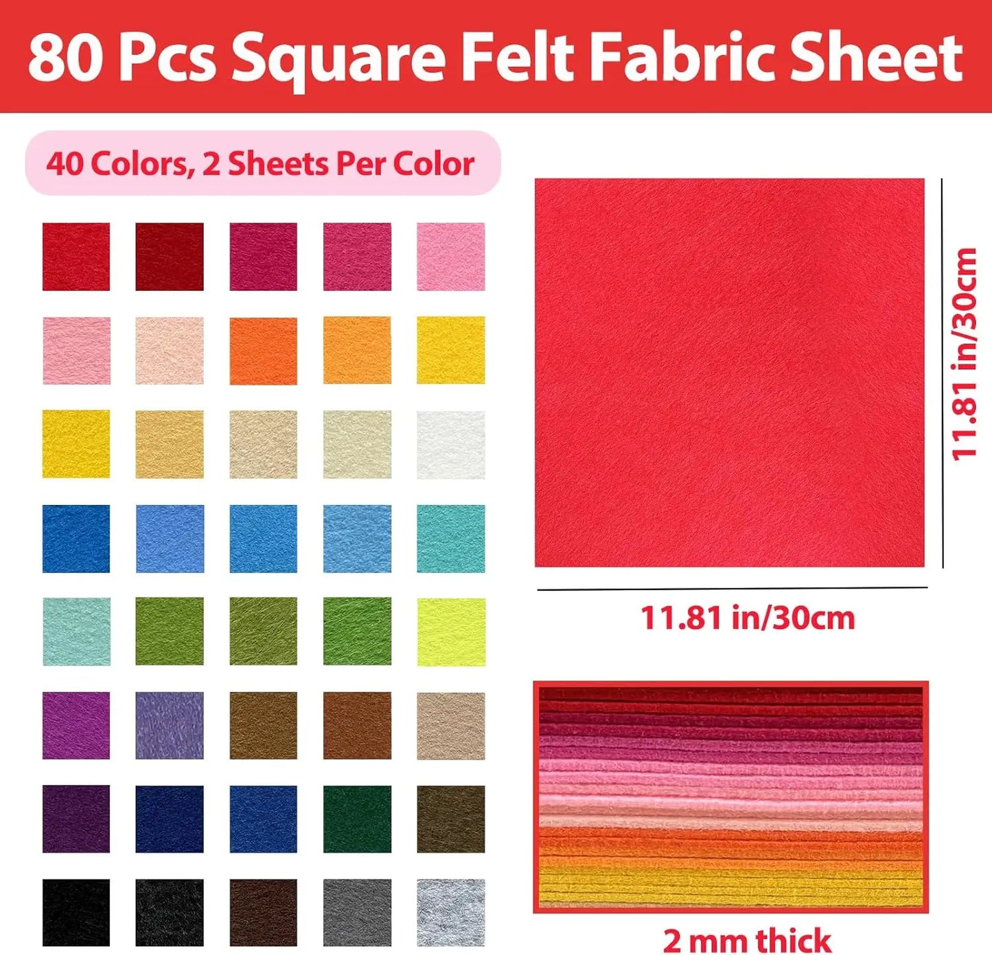 Wool Blend Felt Sheets for Crafts DIY Projects Pack