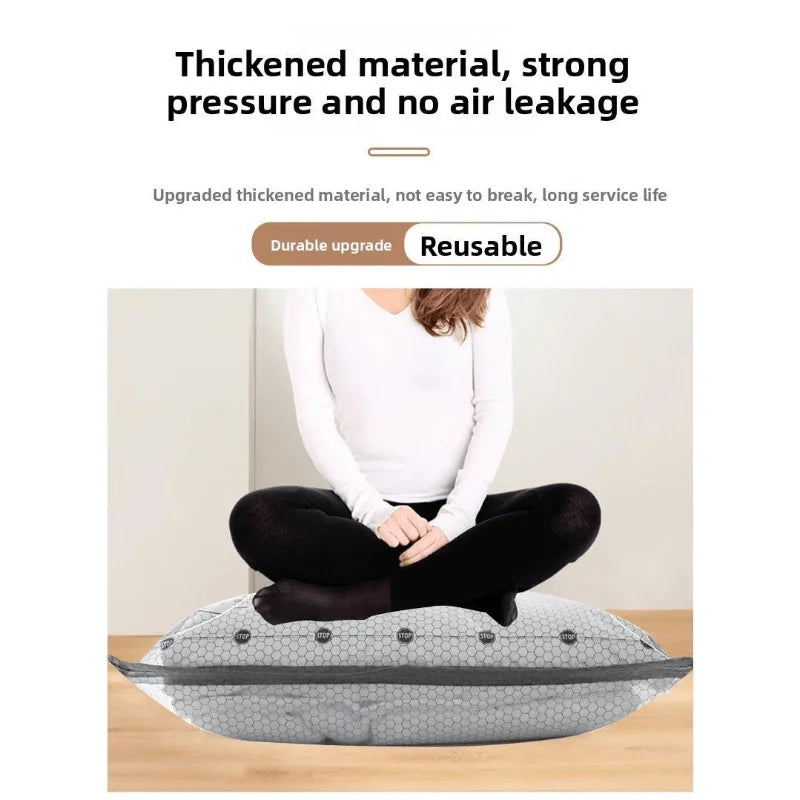 Vacuum Compression Storage Bags With Portable Pump For Space Saving