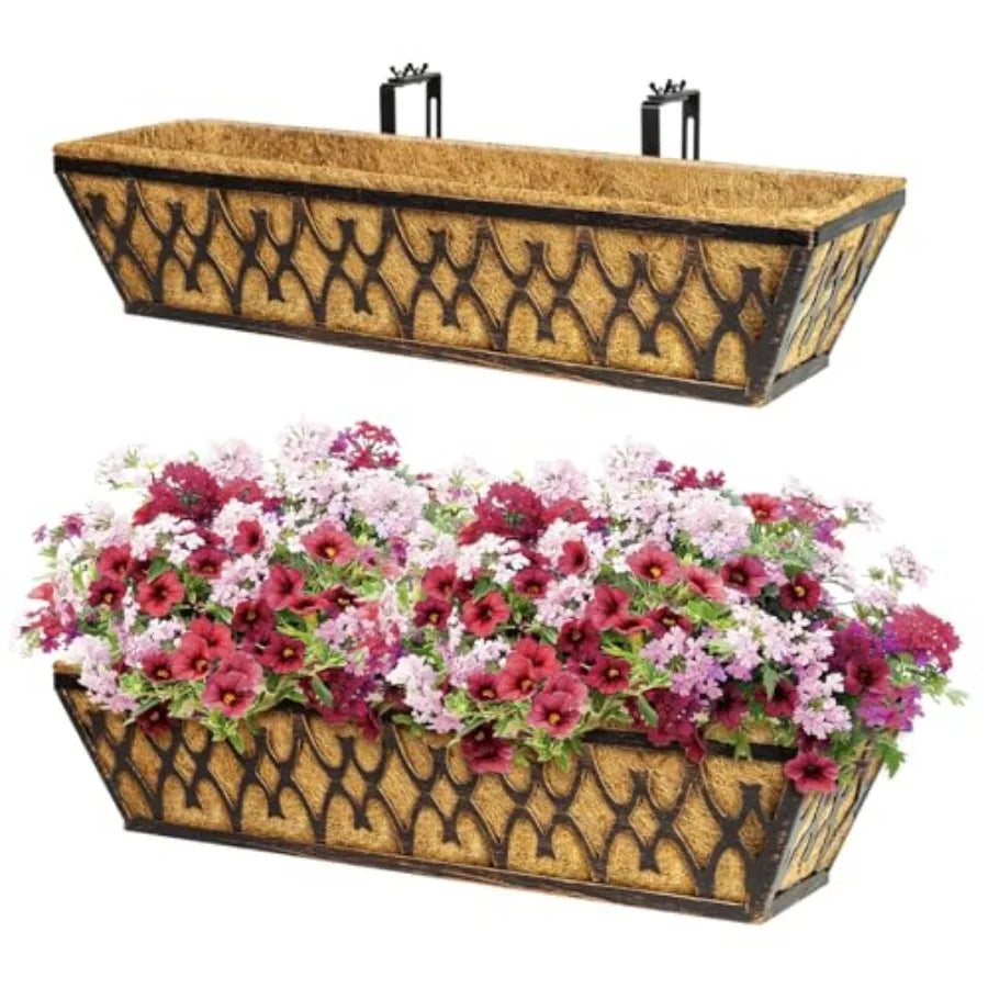 Window Boxes Planters Railing Planter Box With Adjustable Brackets