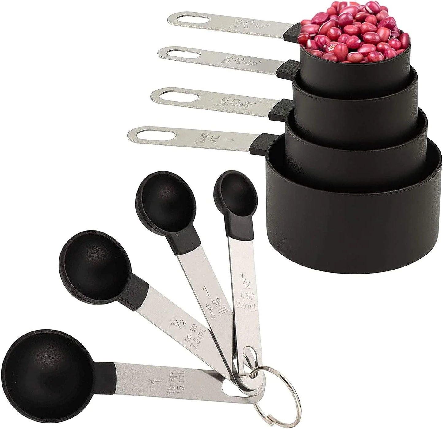 8 Piece Nesting Stackable Measuring Cups and Spoons Set