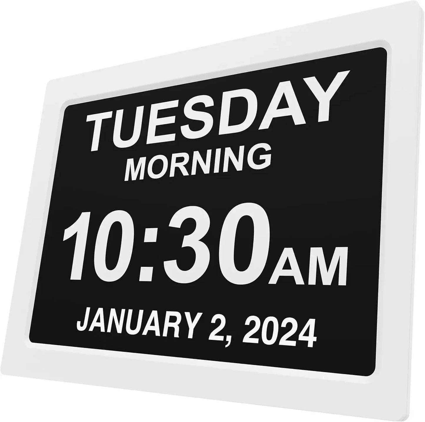 Dementia Clock Large Display For Seniors With Custom Alarms Day And Date