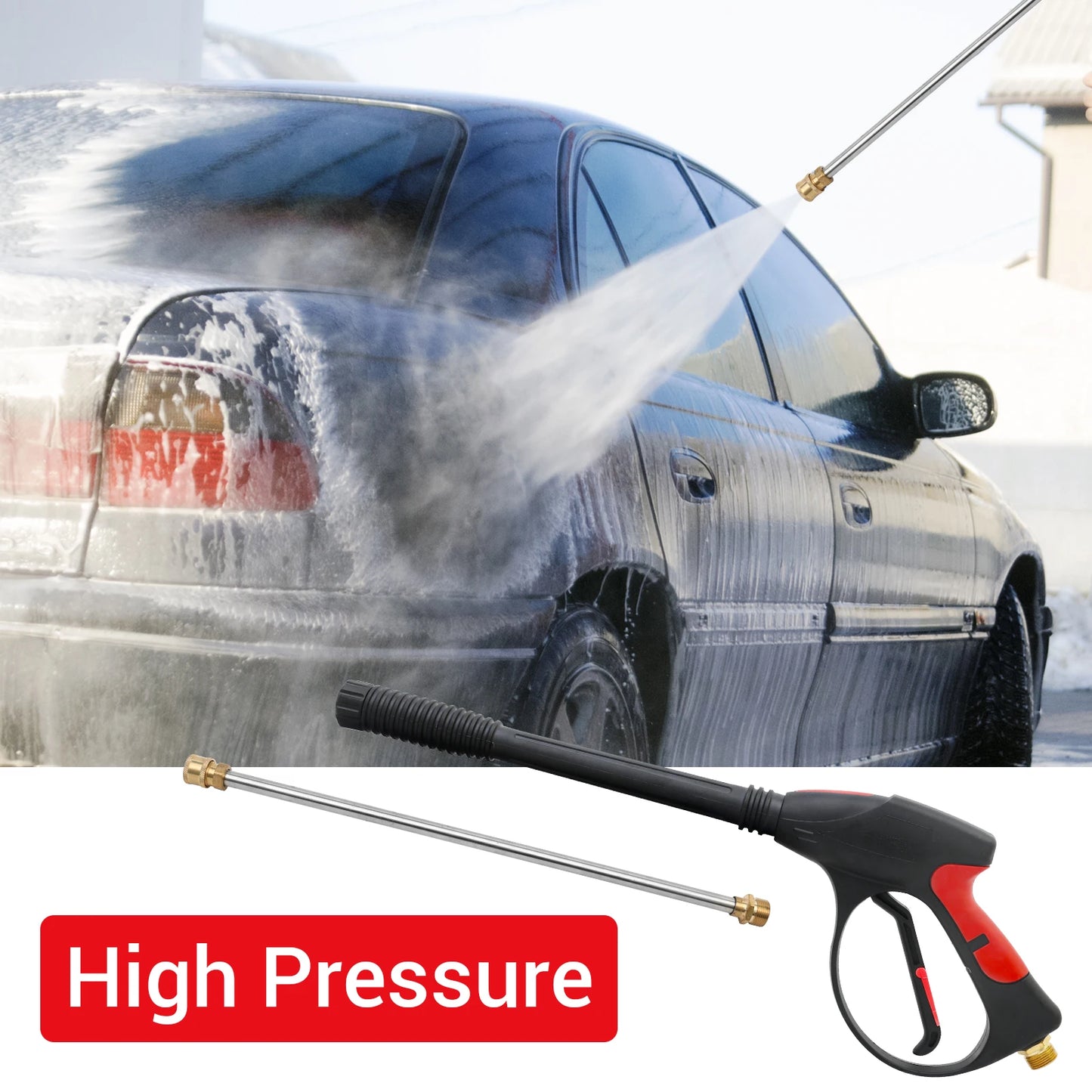 High Pressure Washer Gun With Quick Connect Spray Lance