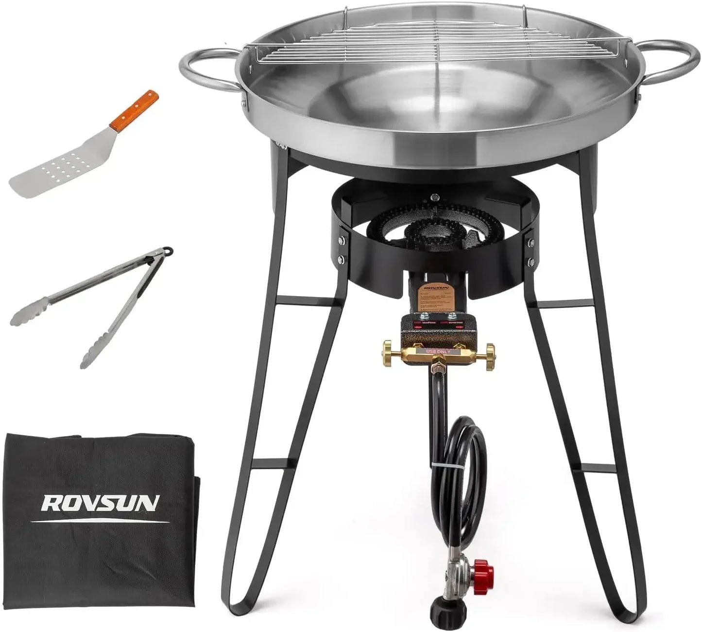 Concave Comal Set With 80,000 BTU Propane Stove For Backyard