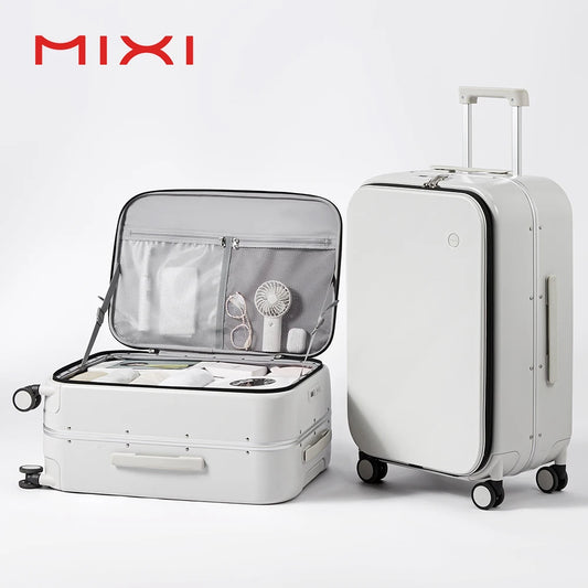 Mixi Aluminum Frame Front Opening Rolling Luggage Carry On