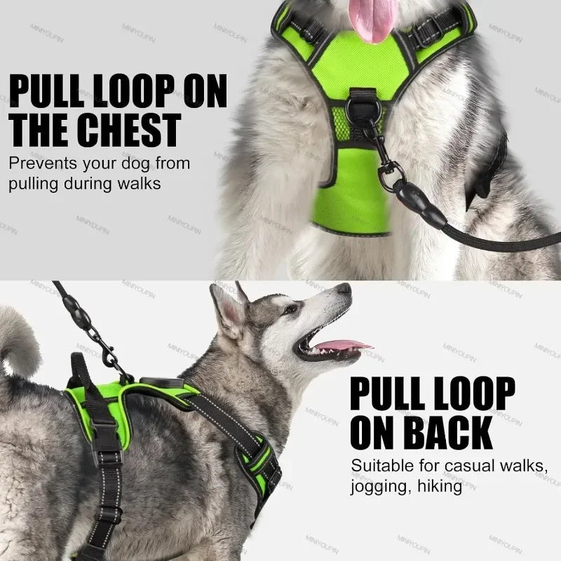 Led Luminous Dog Harness Rechargeable No Pull Adjustable Vest For Dogs