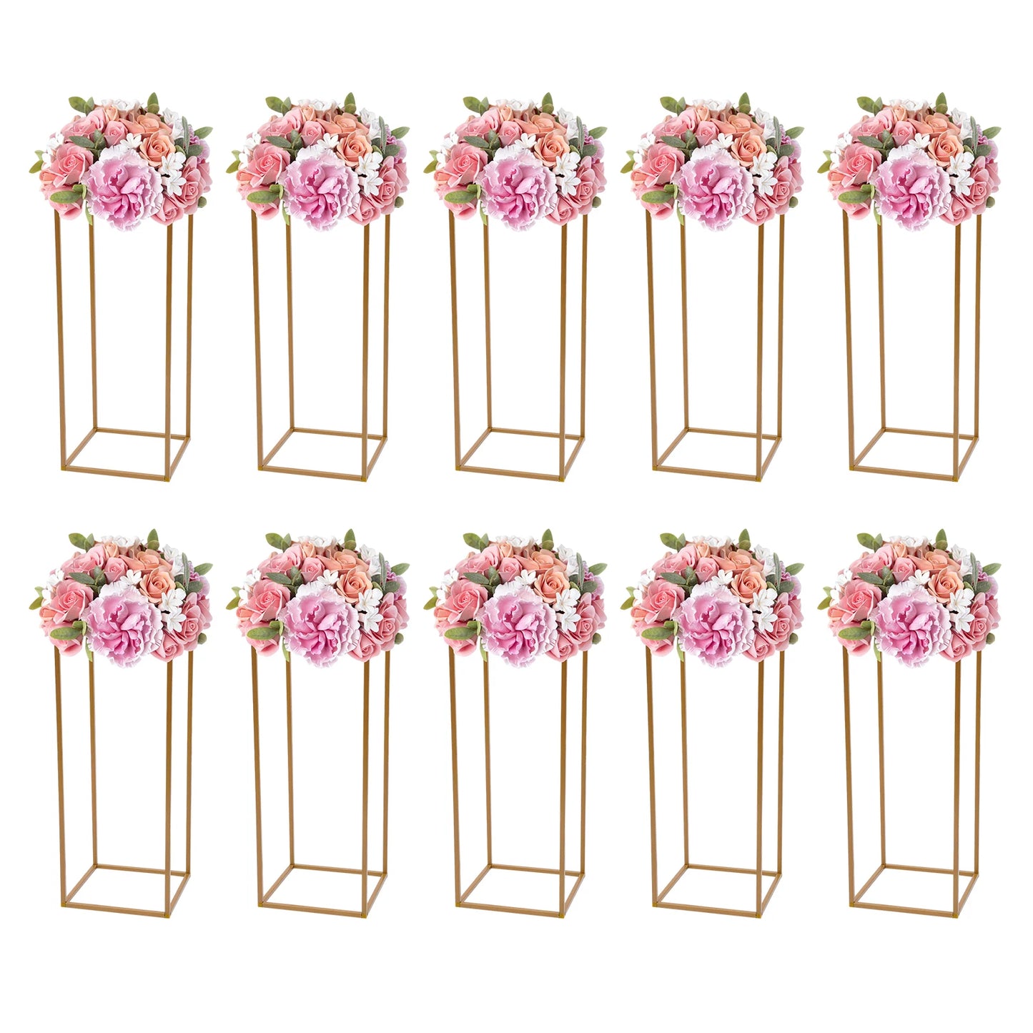 Wedding Flower Stand Set 10 Pcs Metal Column Rack Display