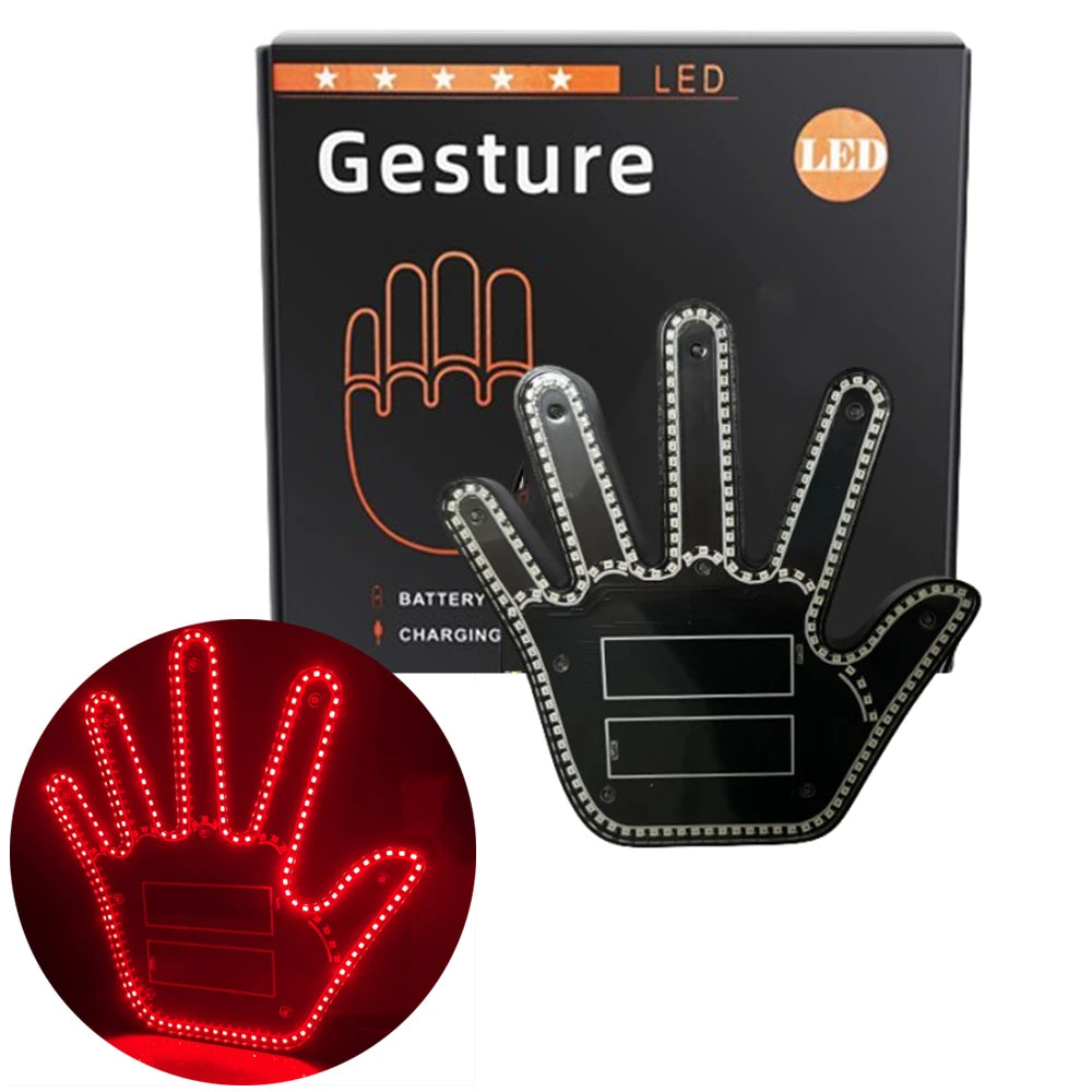 Gesture LED Wireless Adhesive Window Sign With Middle Finger