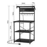 SucceBuy Power Bakers Rack With X Shaped Support And Hooks