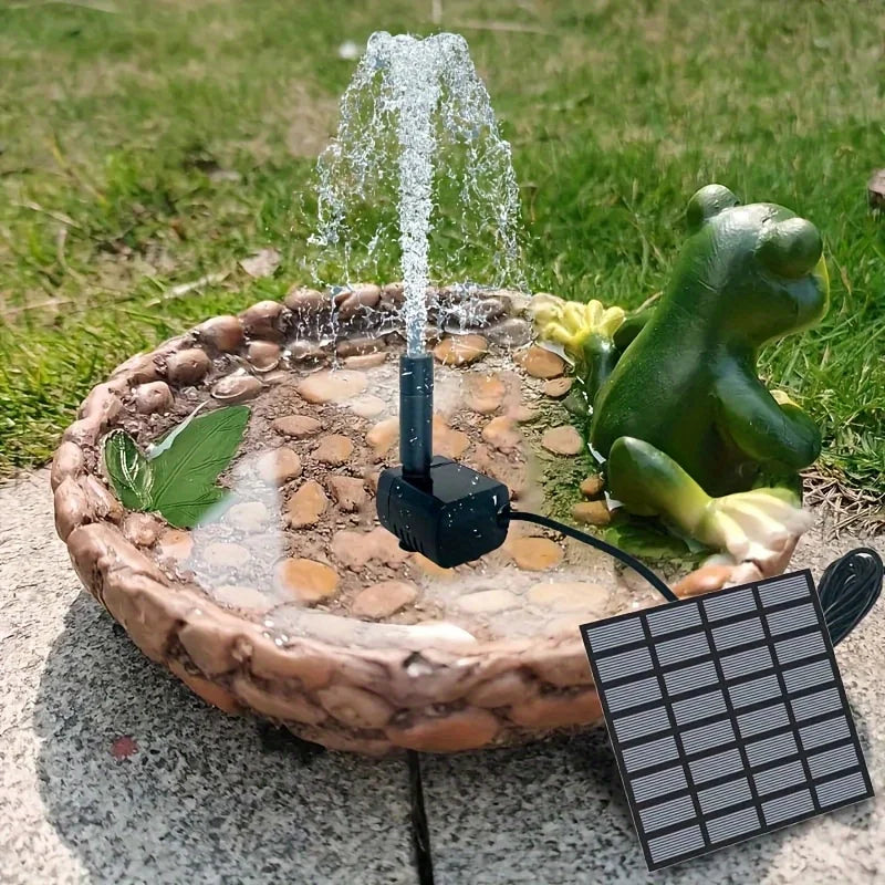 Solar Fountain With Six Nozzles Floating Water Pump For Gardens