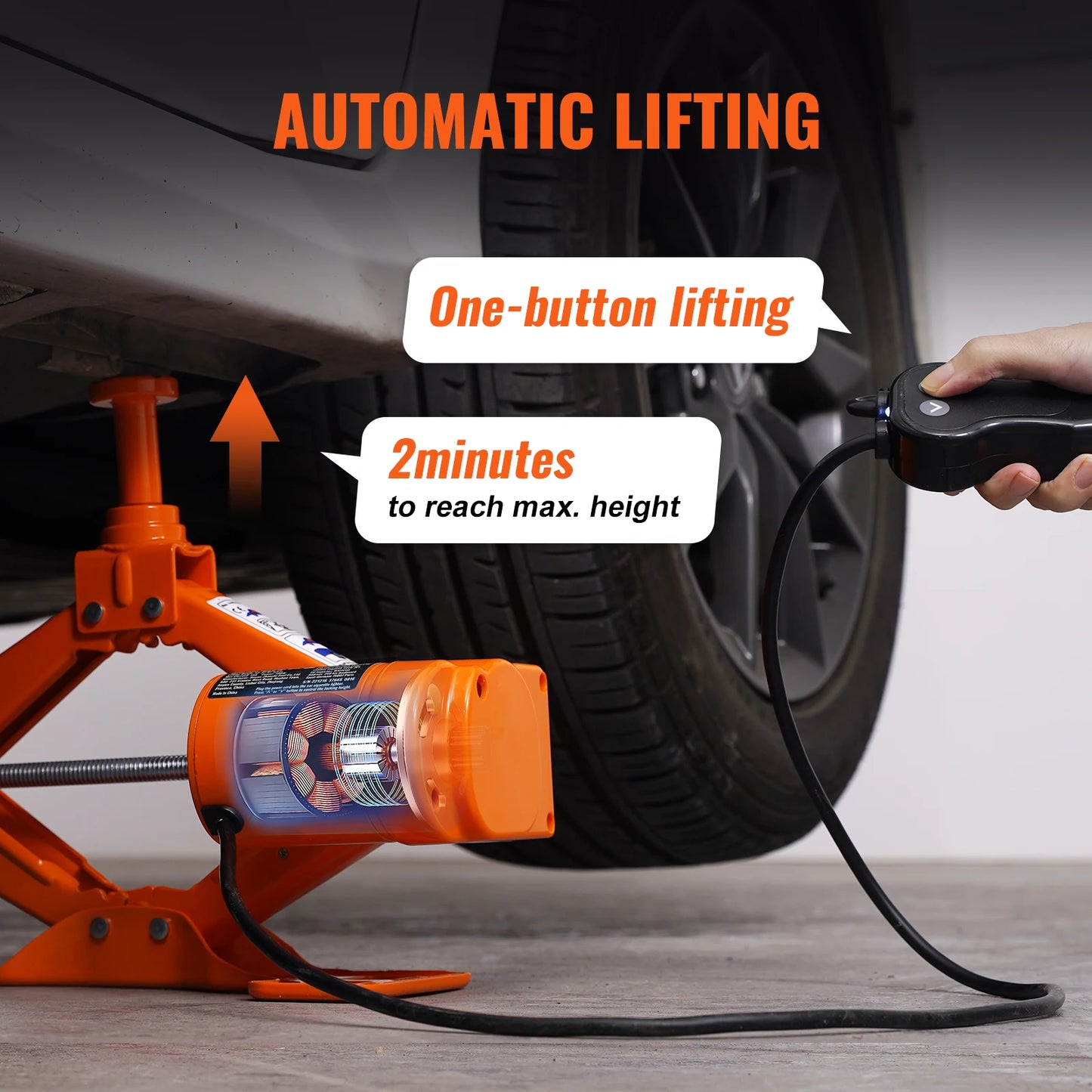 SucceBuy Electric Car Jack Scissor 12V Impact Wrench