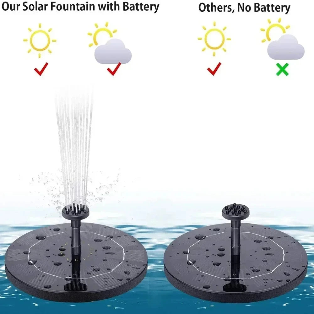 Floating Solar Panel And Fountain Pump With 4 Nozzles For Garden Pond Decor